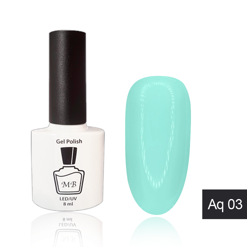 

Гель-лак MB Aq-03 очень светлый бирюзовый Aquamarine Collection, эмаль 8 мл