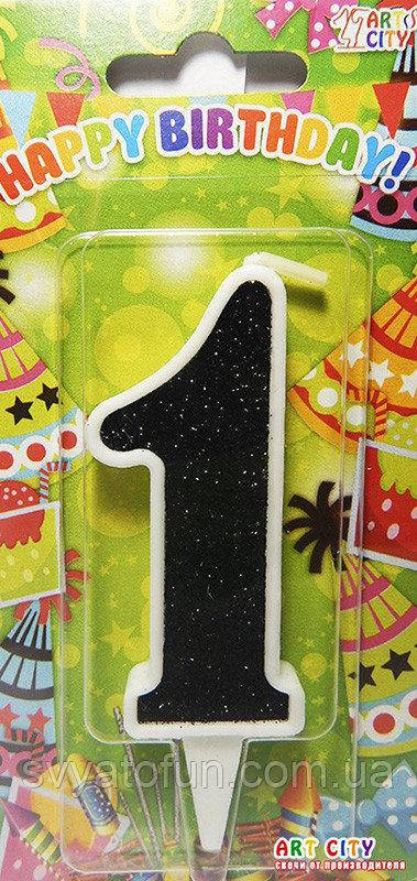 

Свеча цифра 1 черная блеск