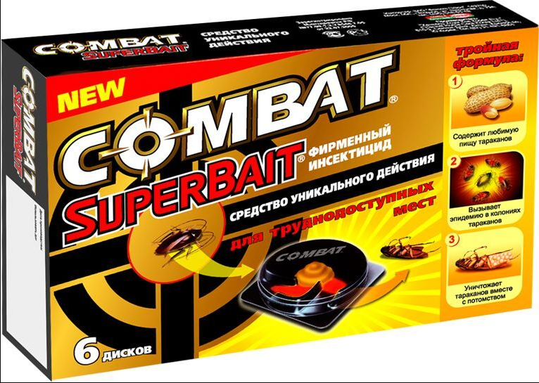 

Ловушки для тараканов Комбат "Combat Super Bait", 6 шт