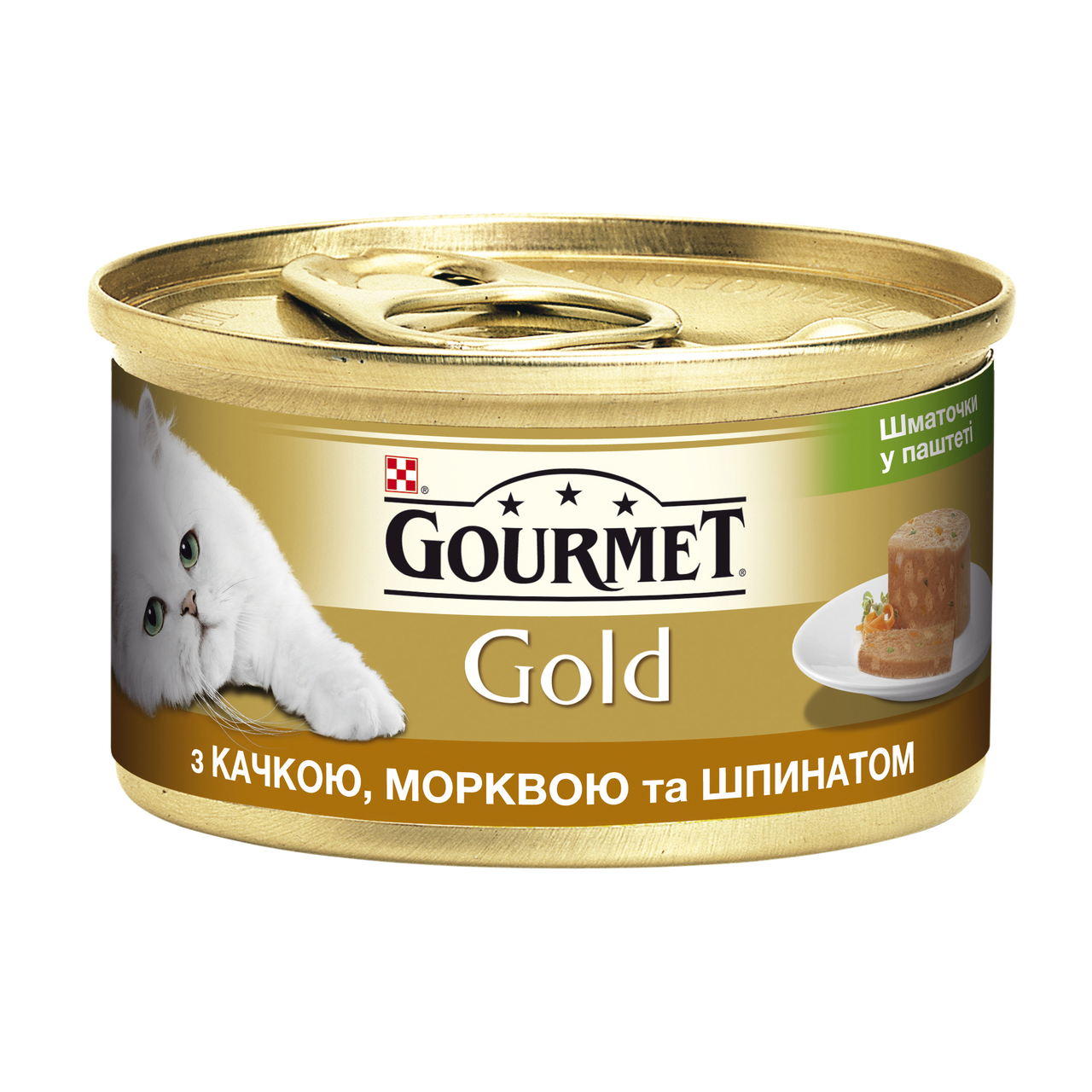 

Gourmet Gold шматочки у паштеті з качкою, морквою та шпинатом 85 г
