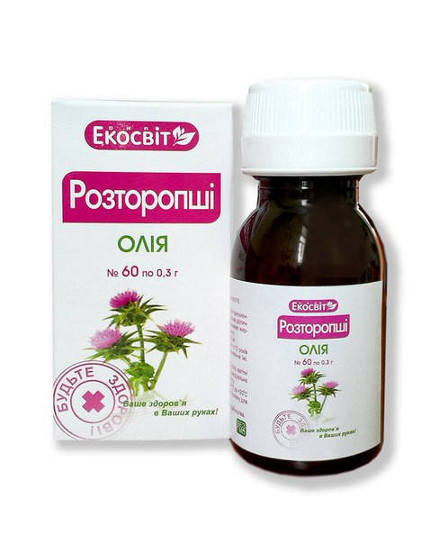 

Масло расторопши для поддержки огранов пищеварения капсулы 60 шт Екосвіт Ойл