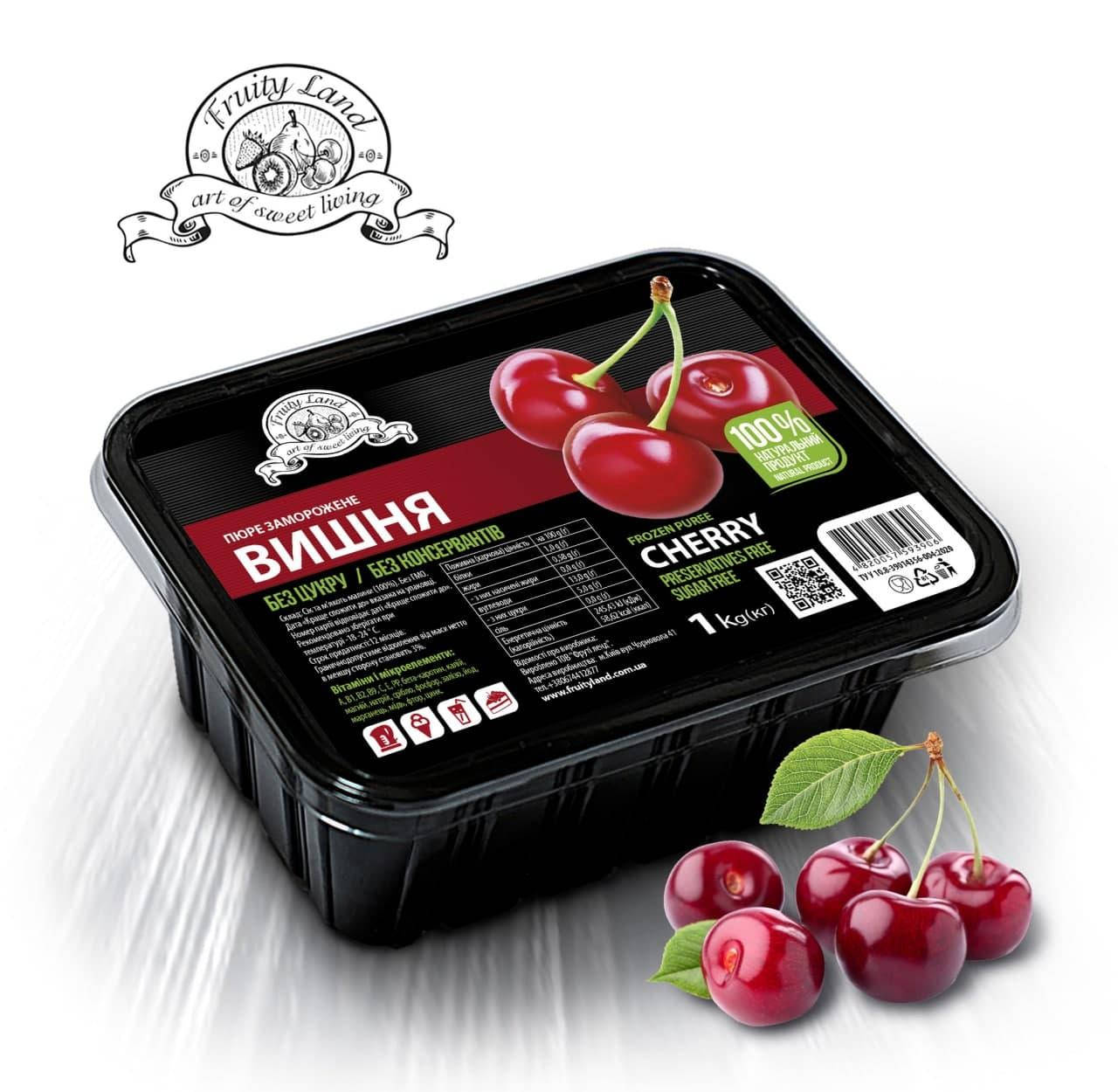 

Вишня пюре Fruity Land замороженное без сахара,1кг