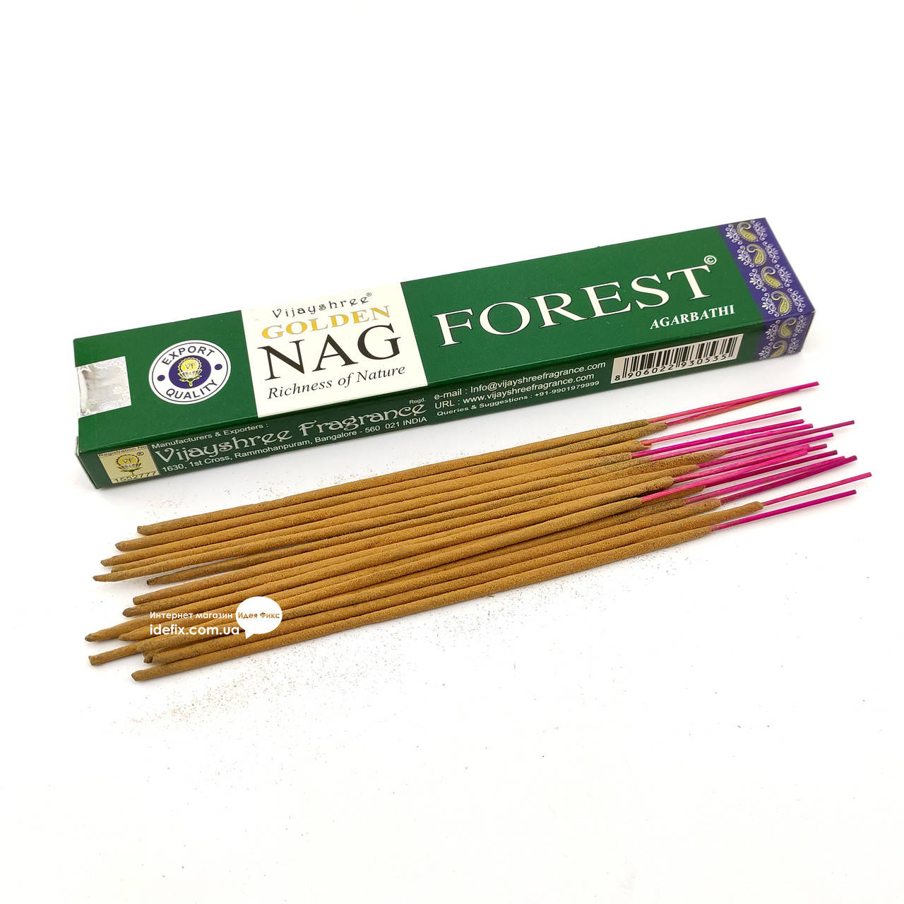 

Благовоние Golden Nag Forest Vijayshree 15 грамм. Аромапалочки Лес (32600)