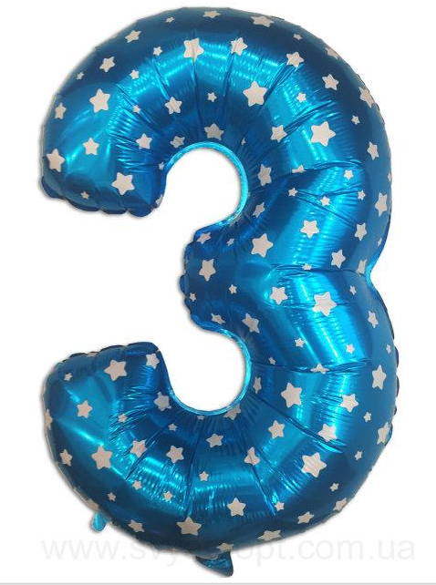 

Шар фольгированный 28" Цифра "3" СИНЯЯ ( 70 см ), Синий