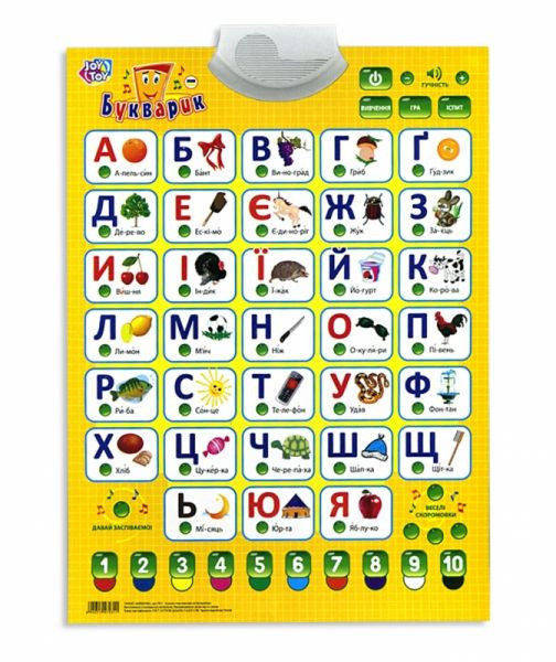

Сенсорный звуковой плакат Букварик на украинском языке Joy Toy 7031