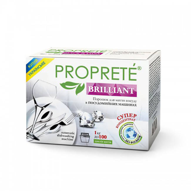 

Порошок для мытья посуды в посудомоечной машине Proprete Brilliant, 1 кг