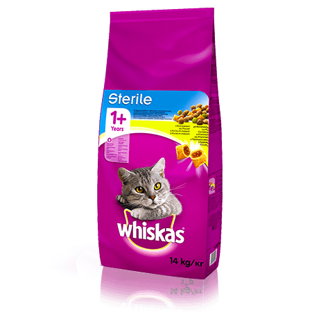 

Сухой корм с Курицей для стерилизованных котов 14 кг Whiskas Вискас