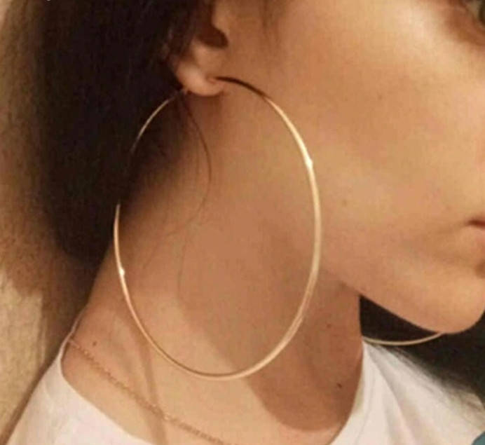 

Женские серьги-кольца, золотистые, С5831