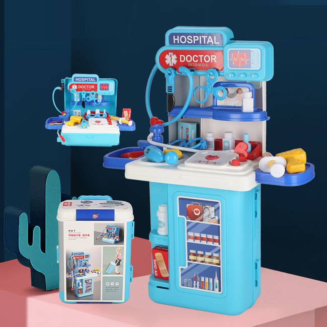 

Детский игровой набор доктора в чемодане 3 в 1 "Передвижная больница" Set Doctor Toys