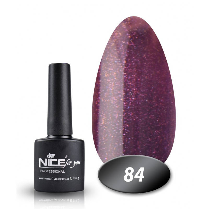 

Гель лак Nice for you 084 виноградный с блестками 8,5 мл