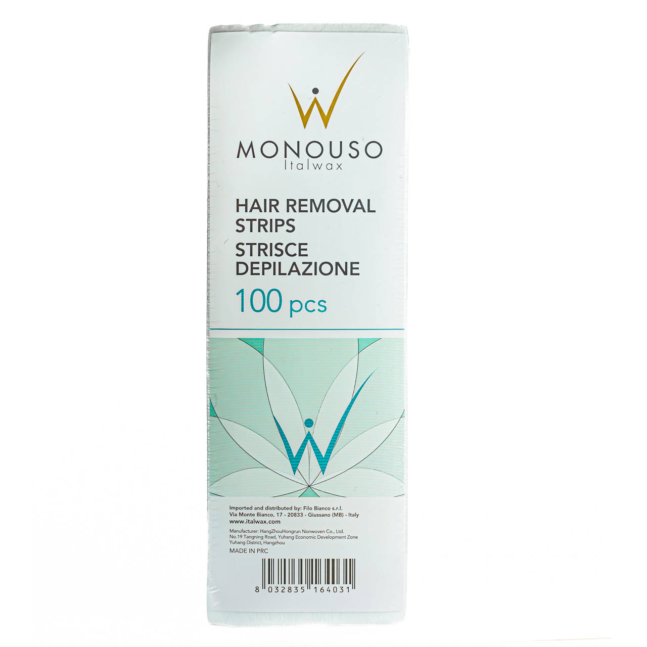 

Набор восковых полосок для депиляции ItalWax Monouso Hair removal 100 шт, Белый
