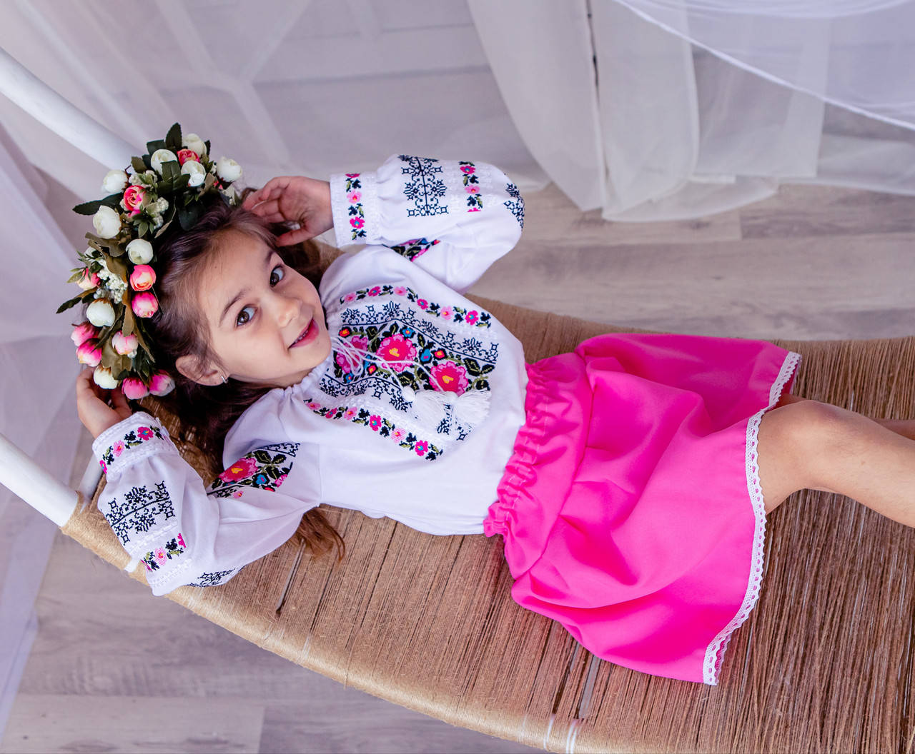 

Спідничка для дівчинки рожева