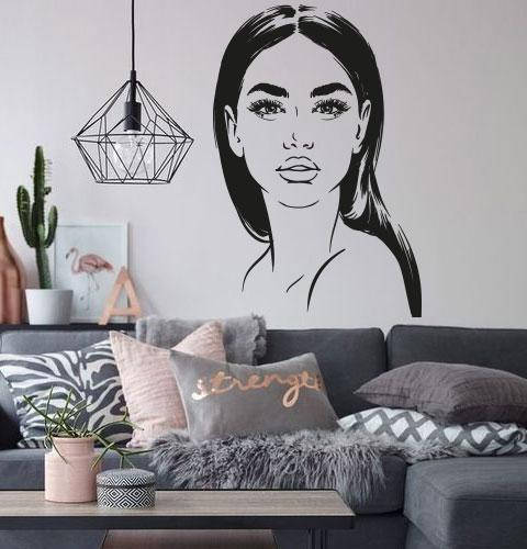 

Виниловая наклейка Современная девушка (прическа наклейка в салон красоты) матовая 650х970 мм, Разные цвета