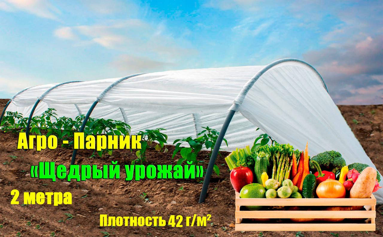 

Агро Парник "Щедрый урожай" 2 метра плотность 42 г/м2 (мини теплица), Белый