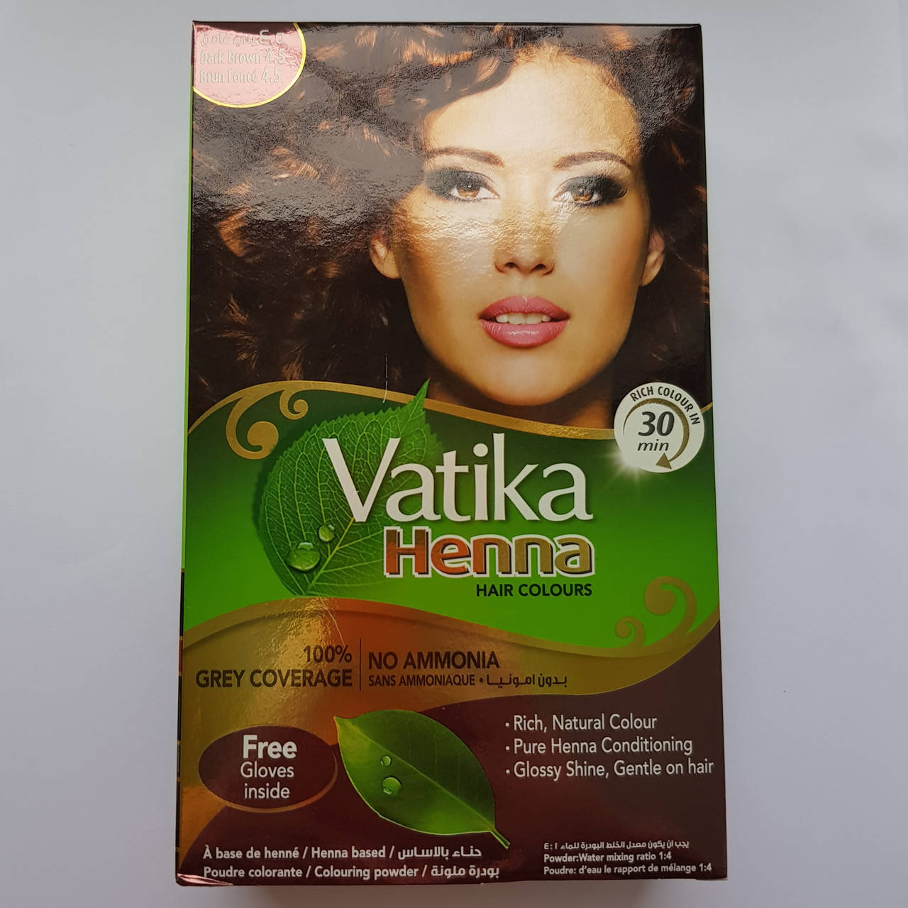 

Индийская каштановая краска для волос с хной Vatika Henna