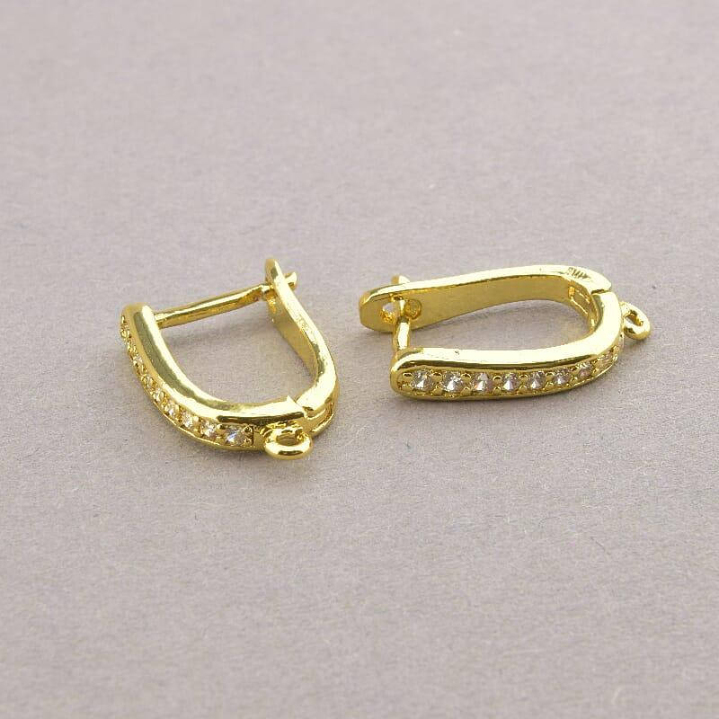 

Швензы Пара Фианит позолота 18к (лимонная) 15х3см.