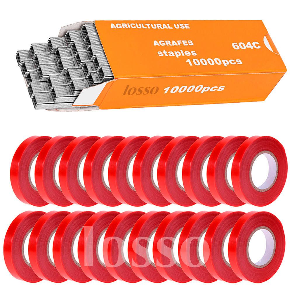 

Набор лента для подвязки растений, LOSSO SC-8801 20шт/уп, 11мм*25м, скобы для тапенера