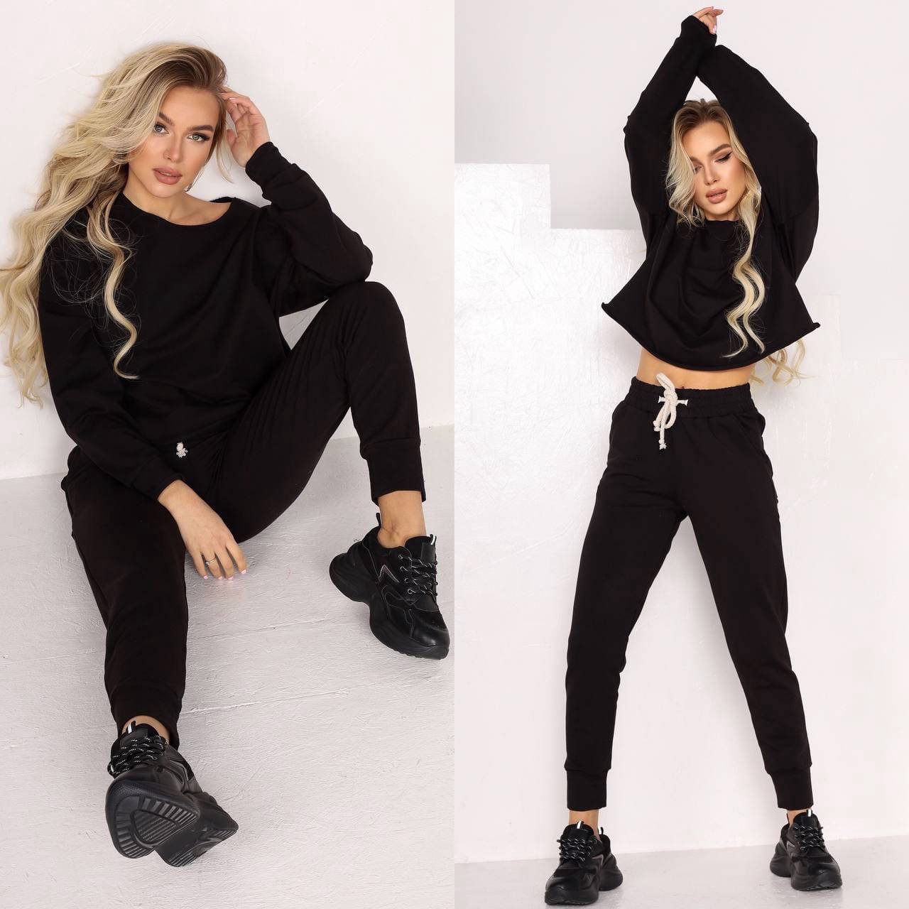

Спортивный костюм женский прогулочный, Черный