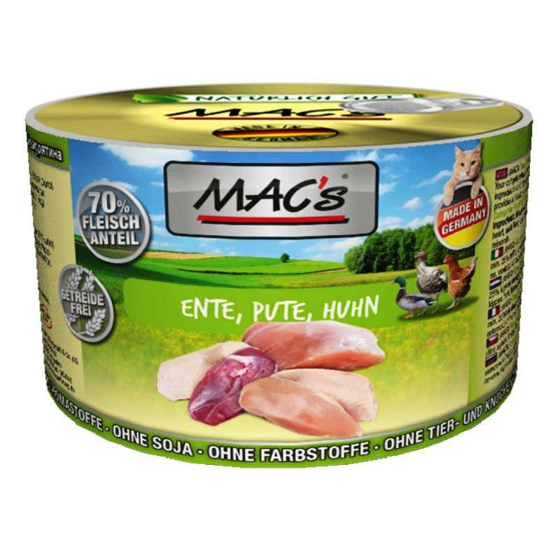 

Консервы для котов Mac`s Ente,Pute,Huhn Утка,Индейка и Курица