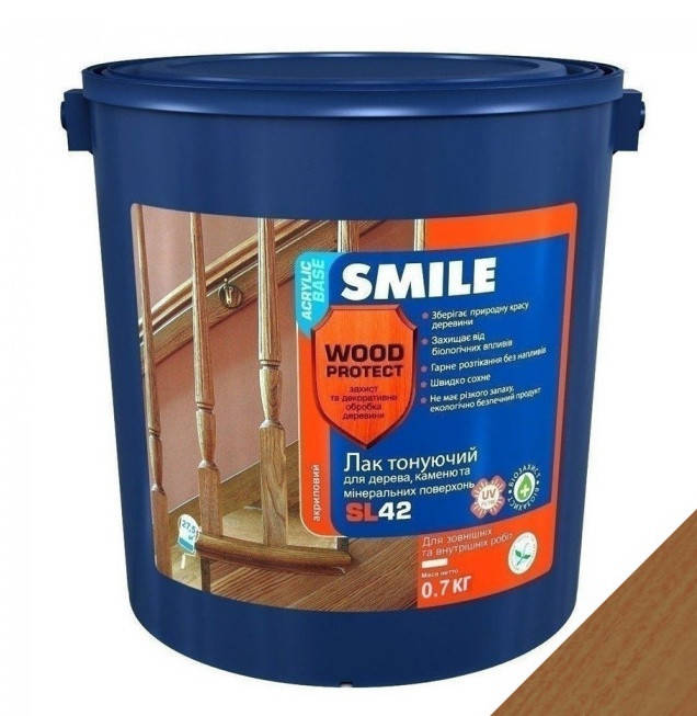 

Лак SMILE SL-42 0,7кг акриловий глянц. дуб