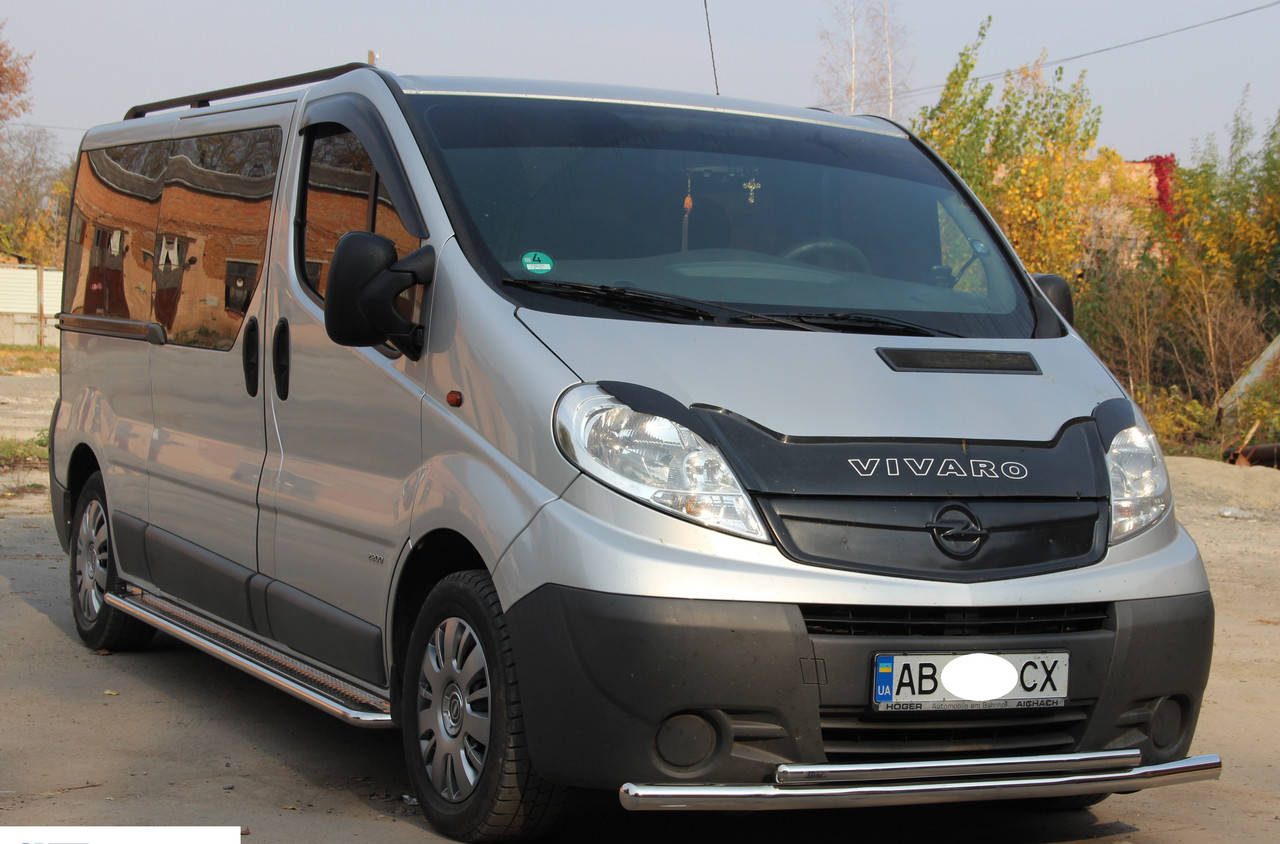 

Защита переднего бампера УС двойной для Opel Vivaro 2001-2013, 2014+ кенгурятник защита бампера дуги пороги