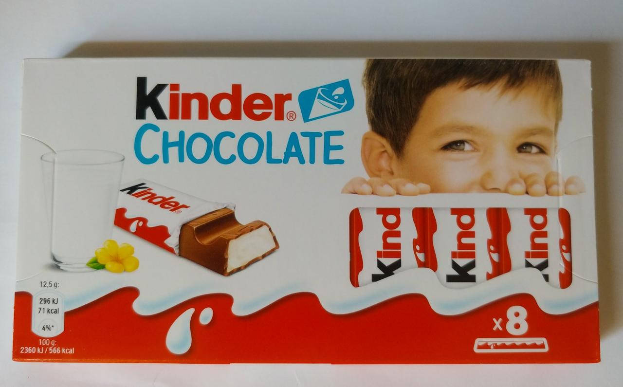 

Kinder шоколад 8 штук 100 гр Польша