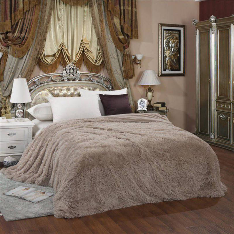 

Покрывало плед меховое травка евро стандарт 220*240 мокко капучино, Персиковый