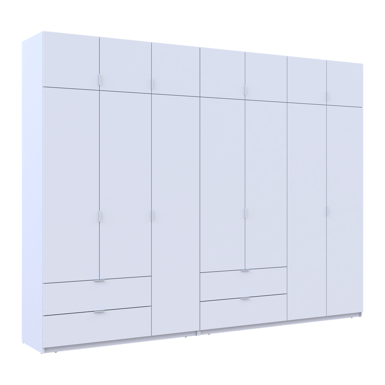 Розпашна Шафа для одягу Doros Лукас Білий 3+4 ДСП 315х50х240 (42005134) 3