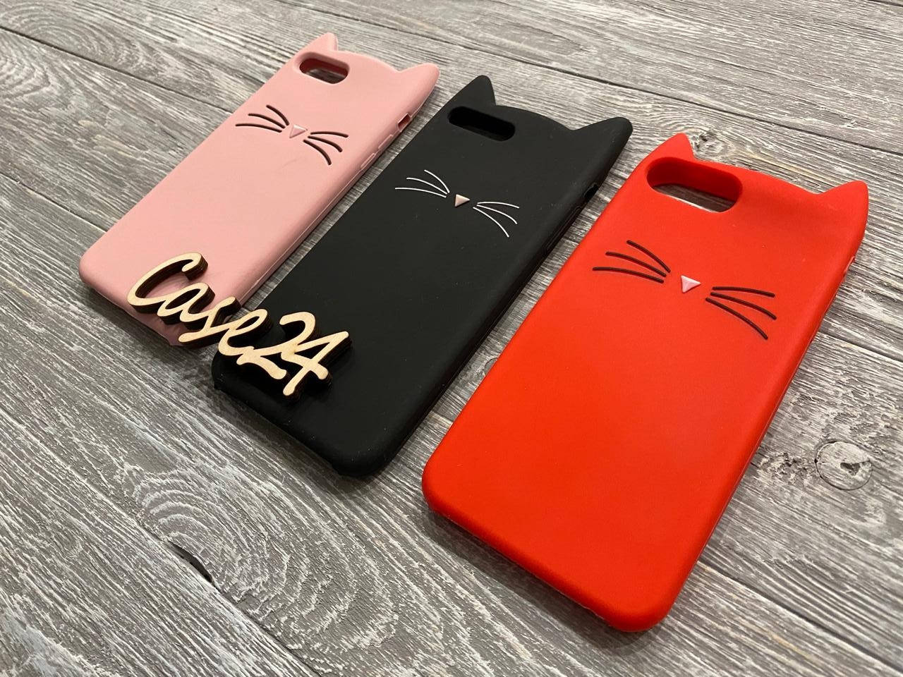 

Резиновый 3D чехол для Apple iPhone 7 Plus / 8 Plus Усики (3 цвета), Черный