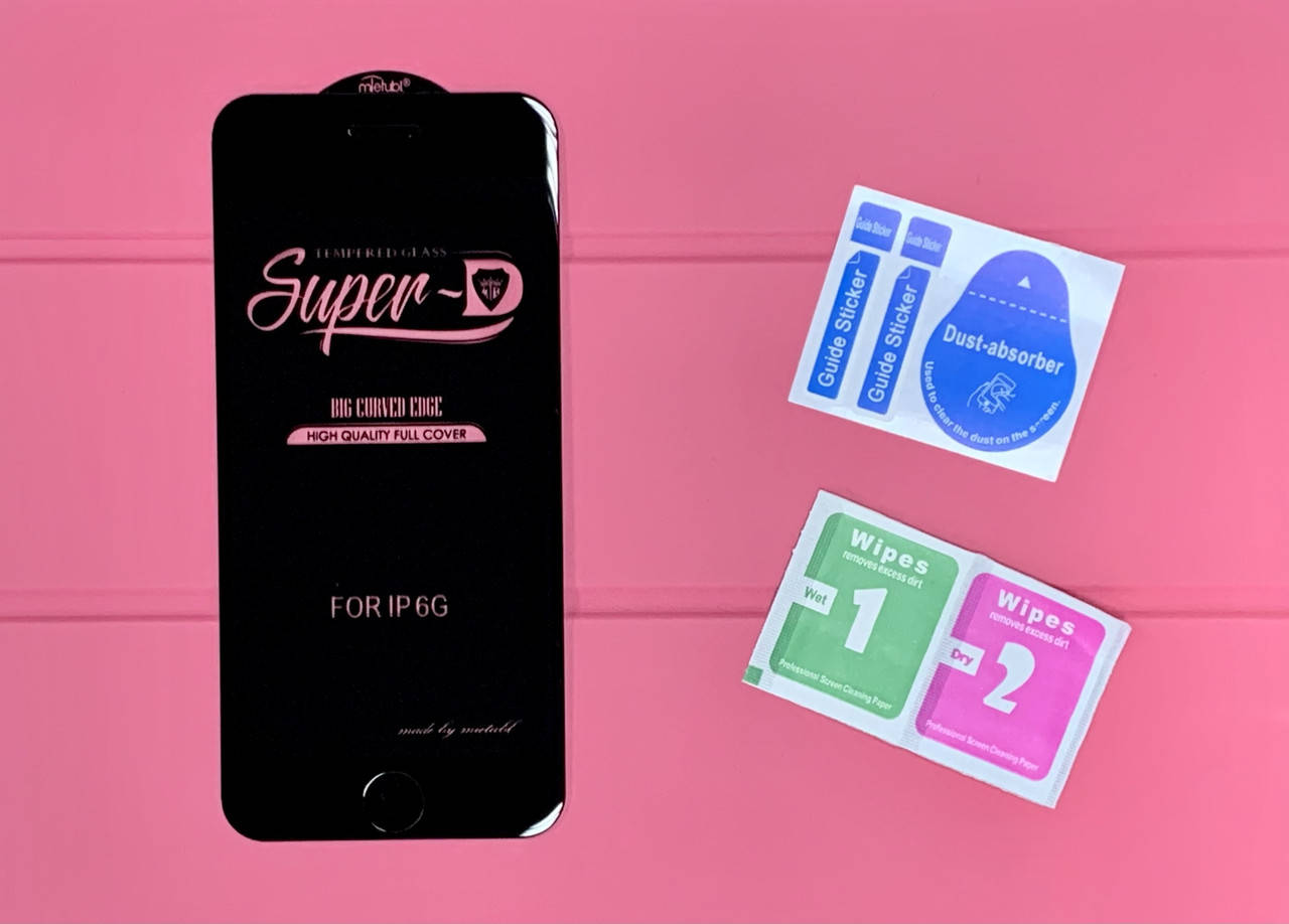 

Защитное Стекло для iPhone 6 / 6s Super D на Айфон 6 / 6s ( Черная рамка), Прозрачный