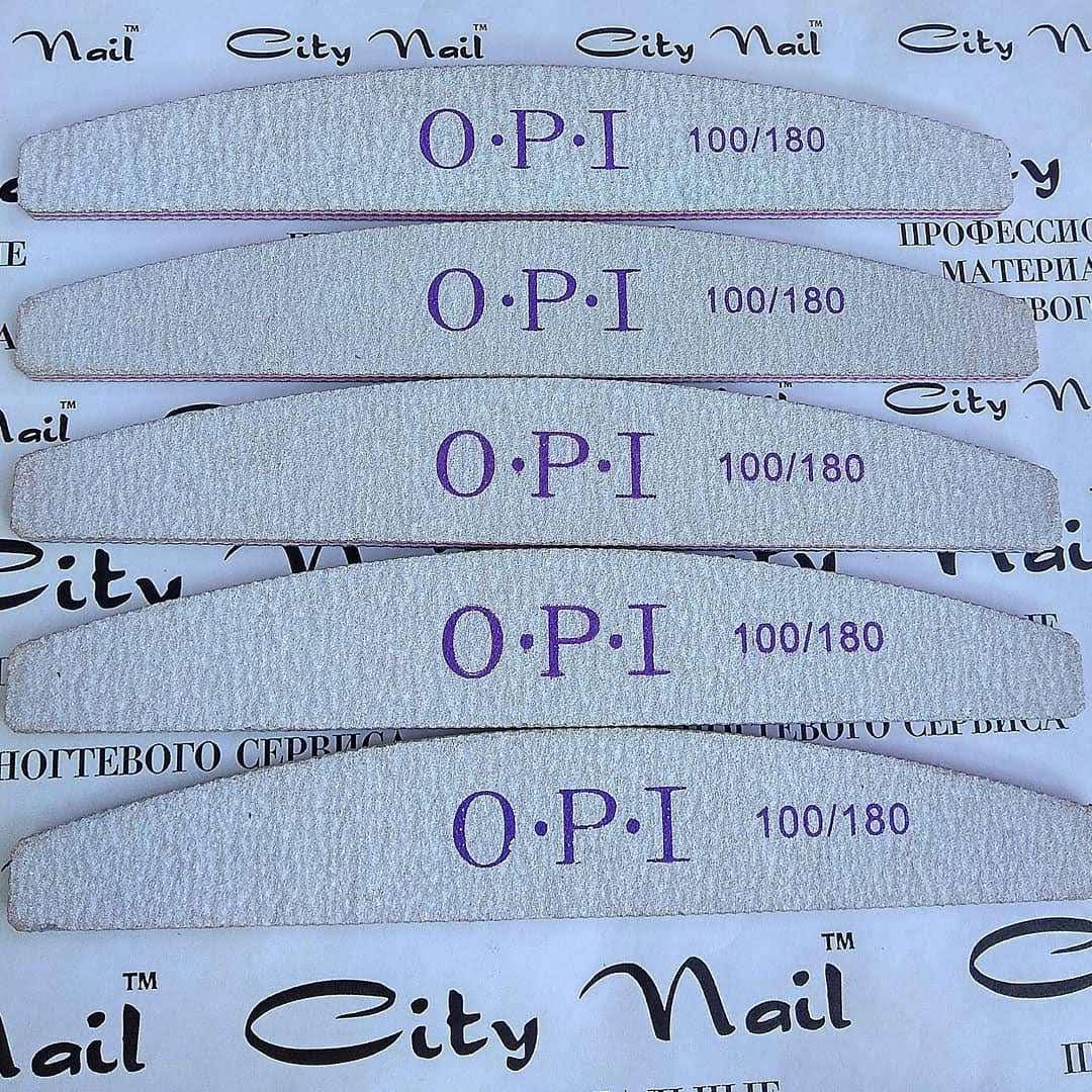 

Пилка для ногтей OPI 100/180 полукруг,серая