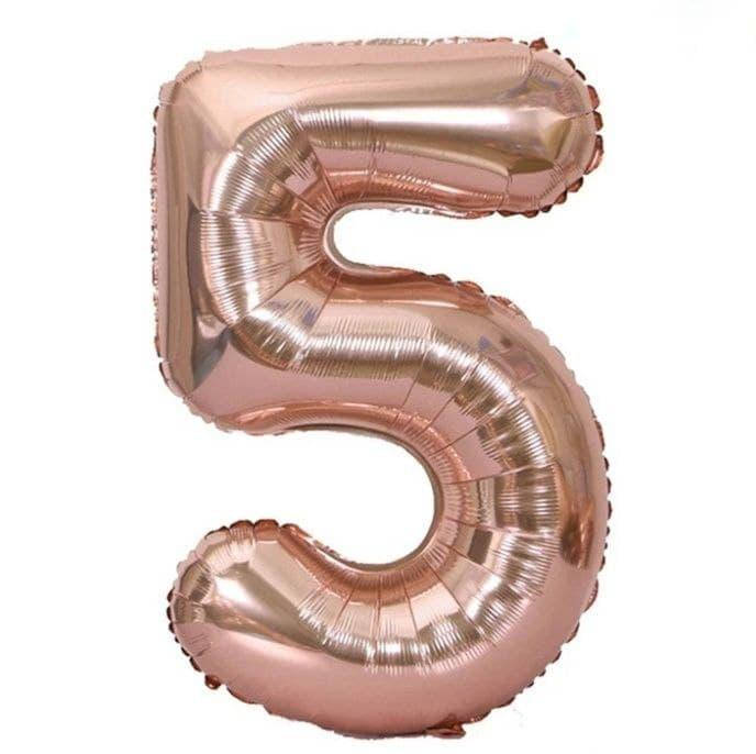 

Фольгированная цифра 5 размер 75см | Розовое золото