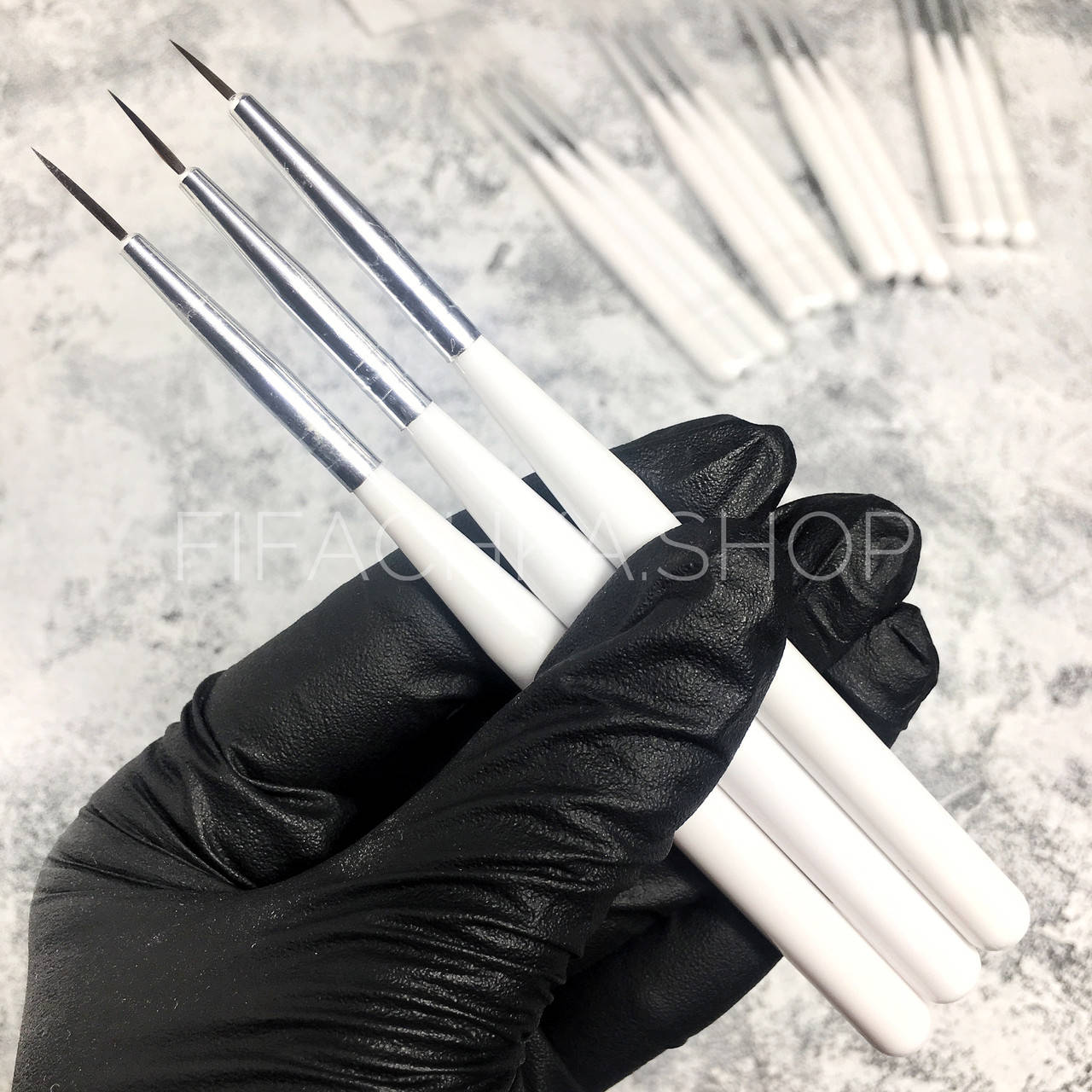 

Набор кистей для прорисовки тонких линий, белые, 3 шт