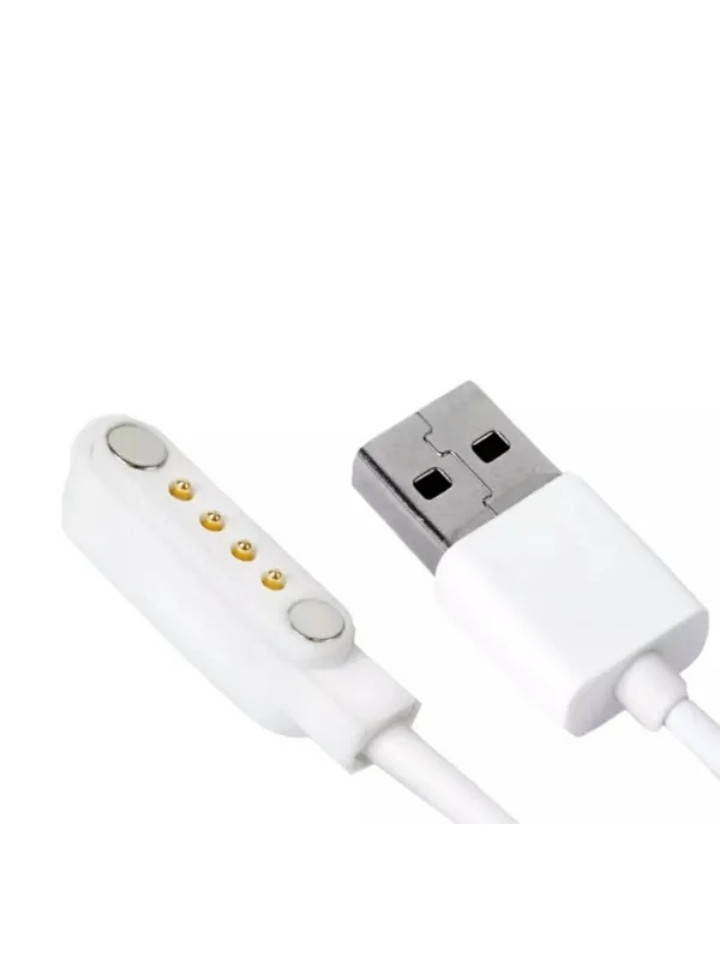 

Магнитный USB кабель для детских смарт-часов Q100, Q100S на 4 pin 50см белый