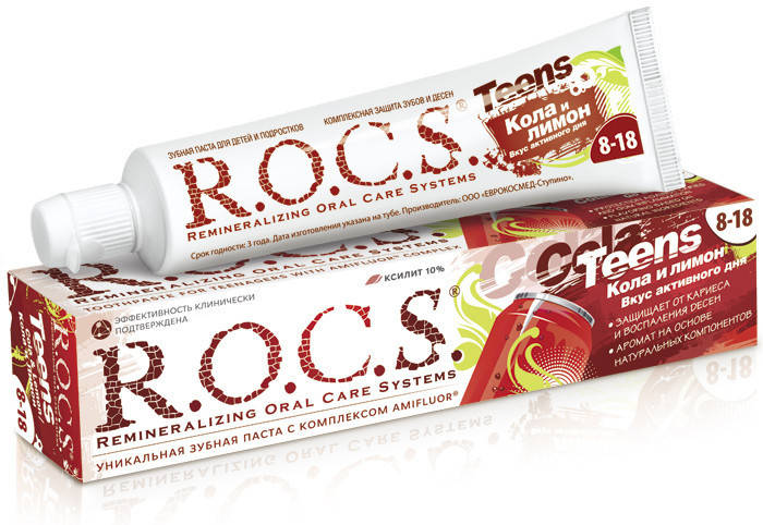 

Зубная паста R.O.C.S. TEENS «Вкус активного дня» Кола и лимон