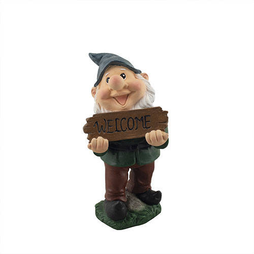 

Садовая фигура Гном Welcome малый (полистоун) G0124(P)