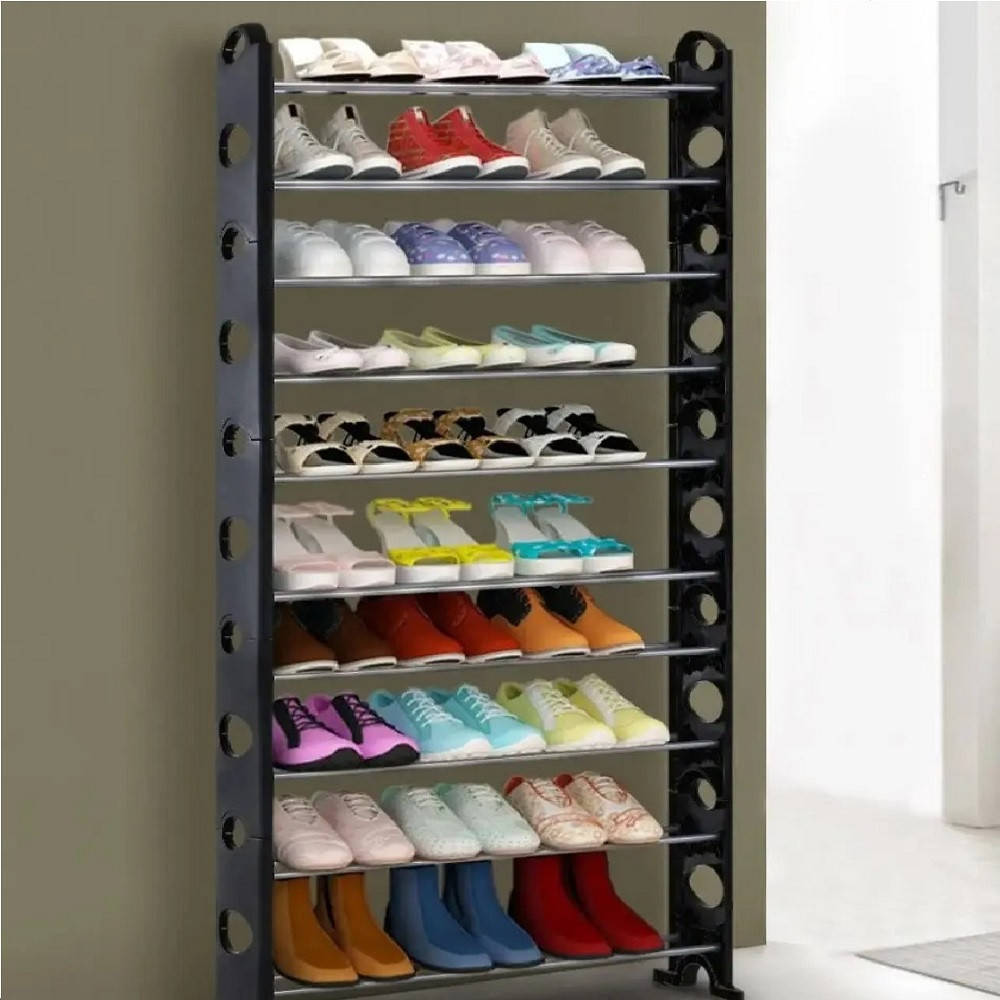 

Органайзер напольный для обуви 50 х 24 х 140 см Stackable Shoe Rack 10 полок / Полка этажерка для обуви