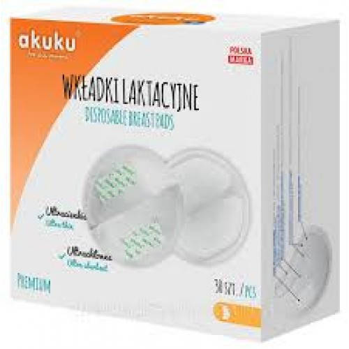

Лактаційні вкладки PREMIUM 30шт A0354 Akuku