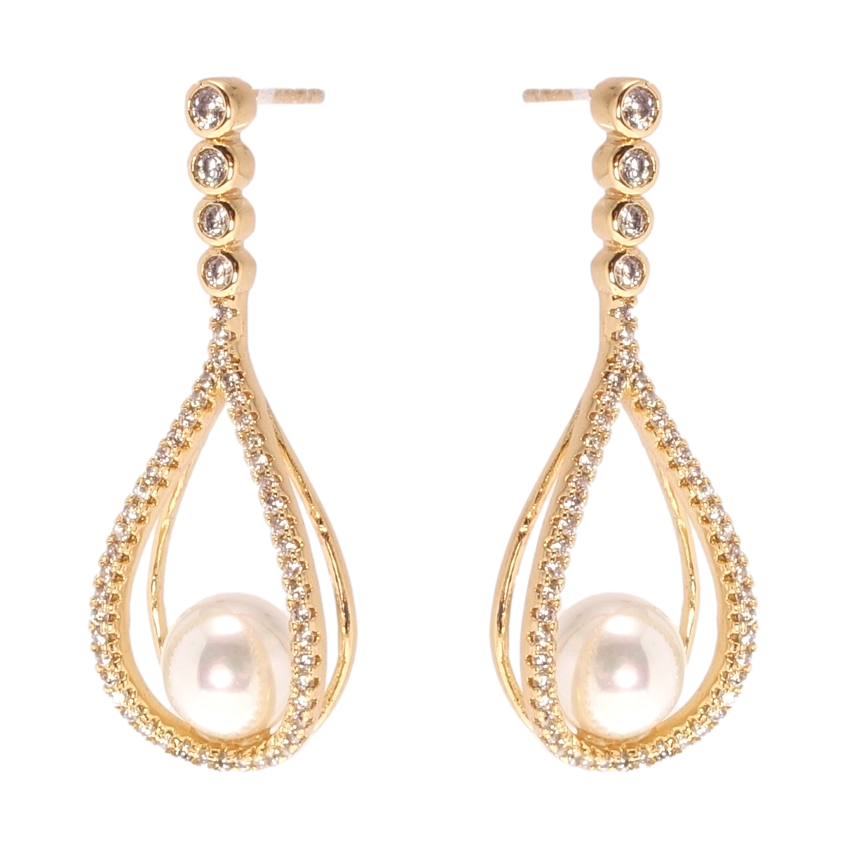 

Серьги Xuping Позолота 18K гвоздики (пусеты) "Подвески с жемчугом"