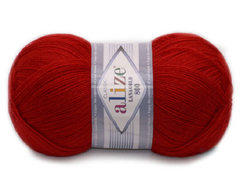 

Alize LanaGold 800, красный №56