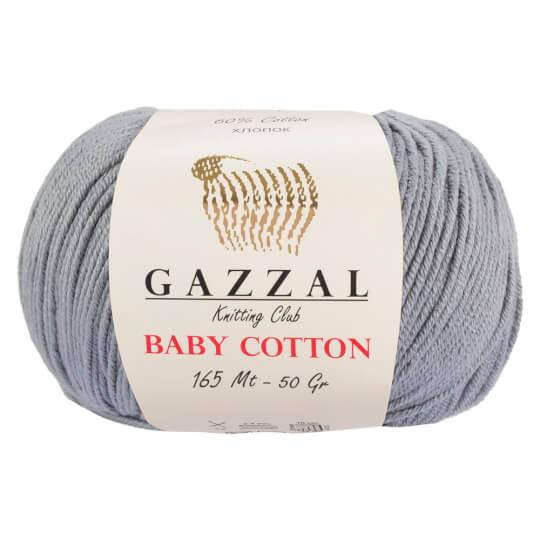 

Пряжа из хлопка Gazzal Baby cotton 3430 серый (Газзал Беби Коттон), Белый