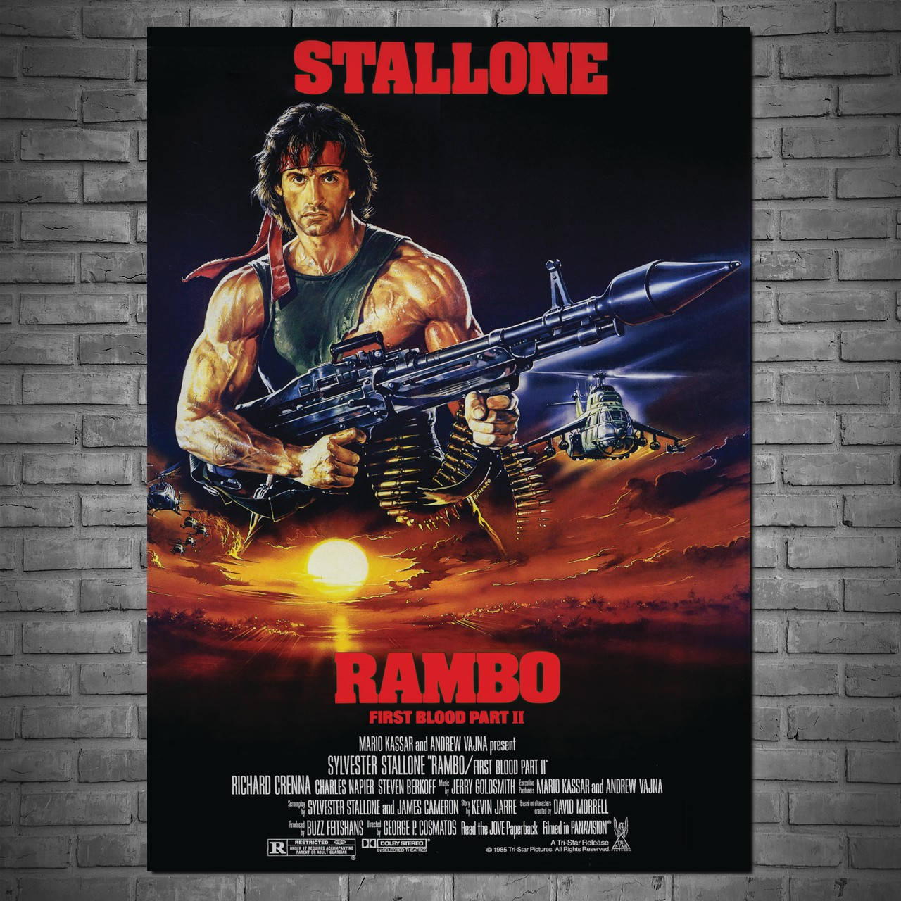 

Плакат "Рэмбо 2, Сильвестр Сталлоне, Rambo 2 (1985)" (артикул 0376)