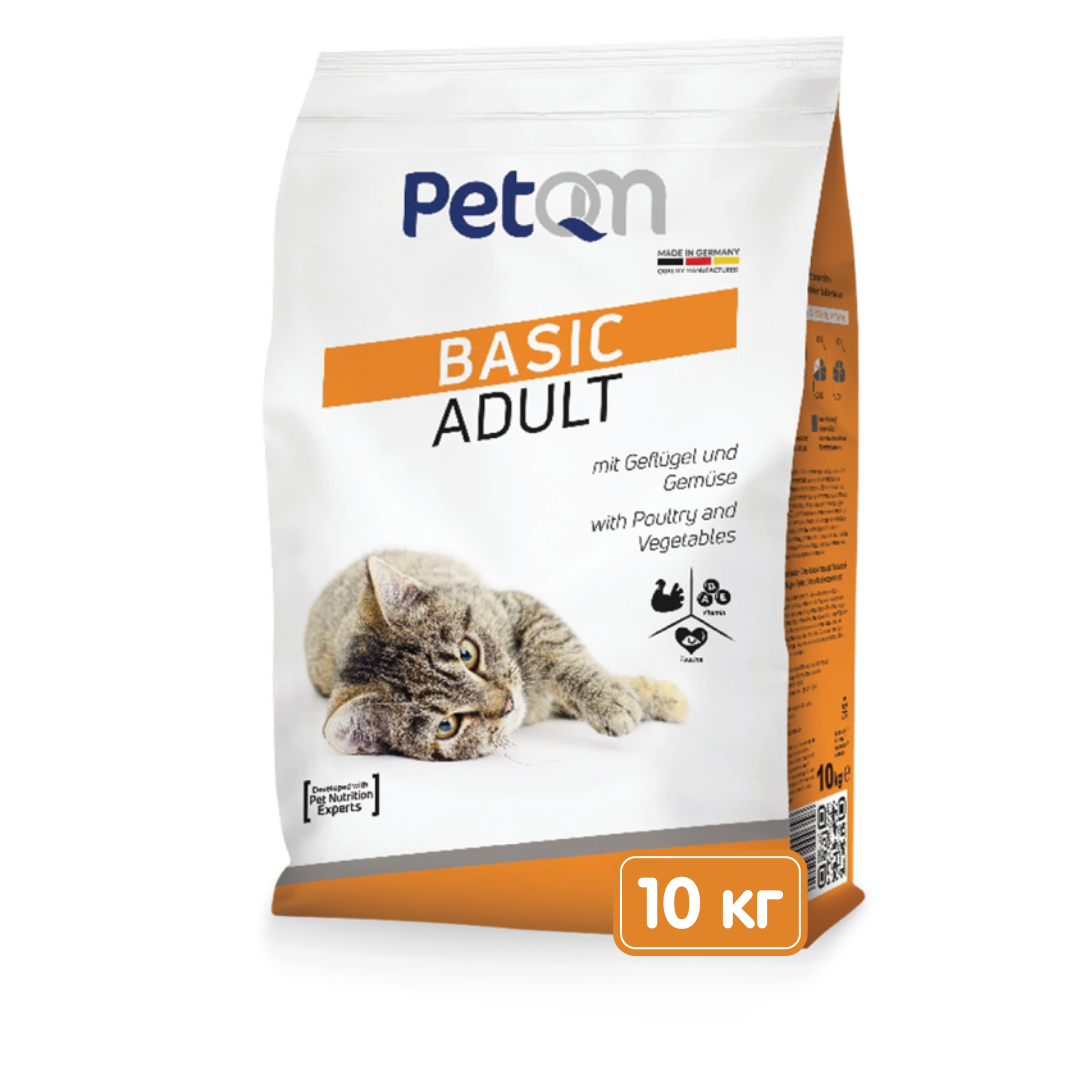 

Корм для кошек PetQM Basic Adult 10 кг с курицей и овощами