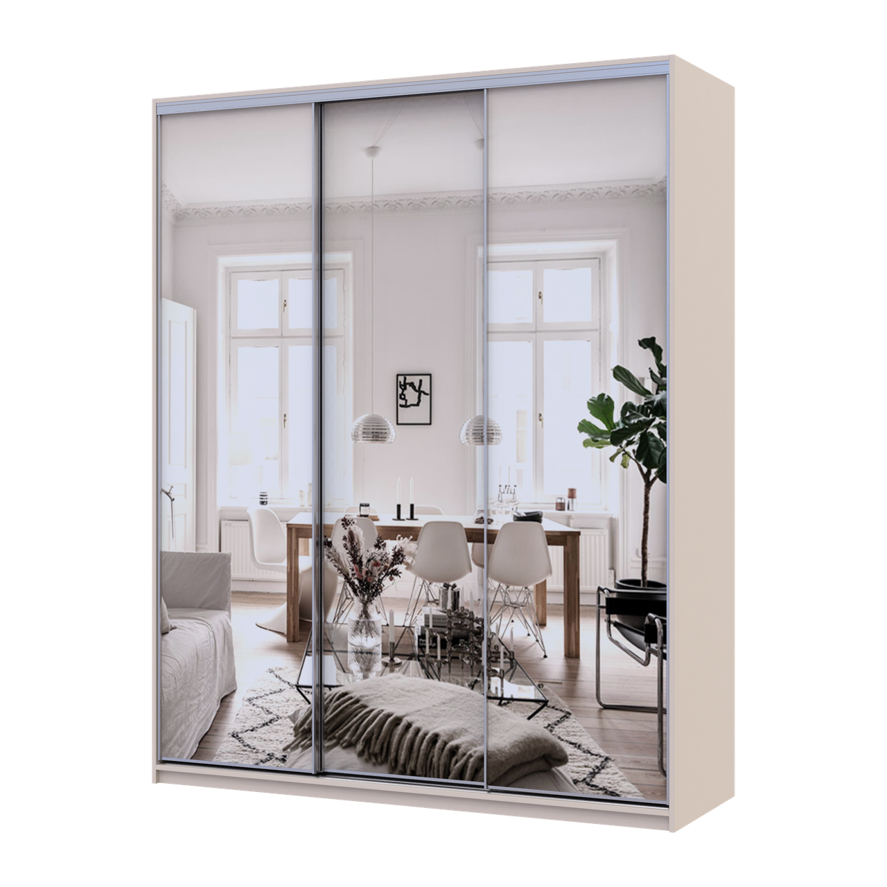 Шафа купе Doros Сіті Лайт Кашемір 3 Дзеркала 180х60х225 (80736374)