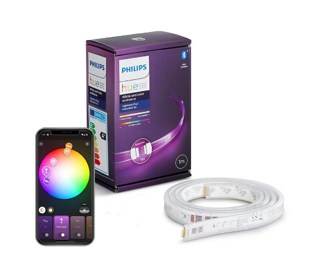

Удлинитель светодиодной ленты Philips Hue Lightstrip Plus V4 White and Color 1 метр, Bluetooth, Apple HomeKit