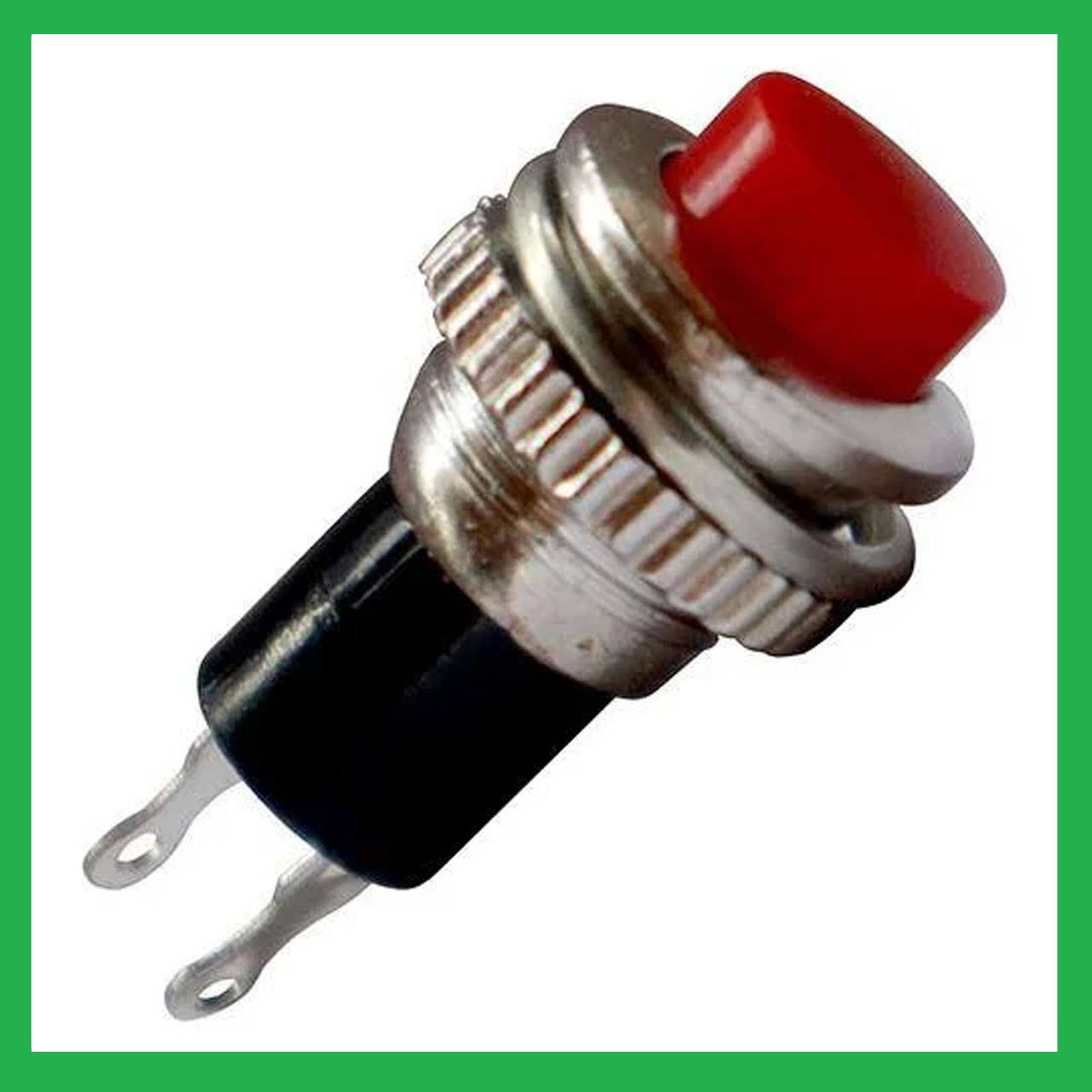 

Кнопка, выключатель, переключатель DS-316. без фиксации, красная, 2 контакта, гайка сзади