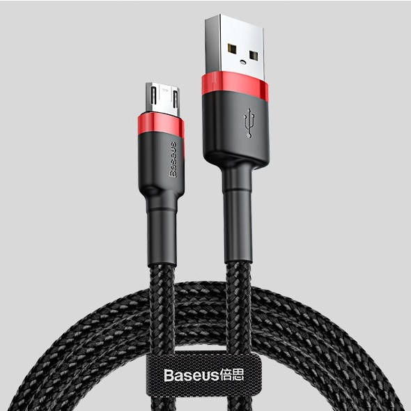

Кабель быстрой зарядки Baseus Micro USB 2.4A Black/Red, длина - 100 см. (CAMKLF-E91)