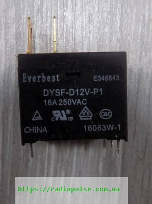 

Реле DYSF-D12V-P1 (16A/250V)