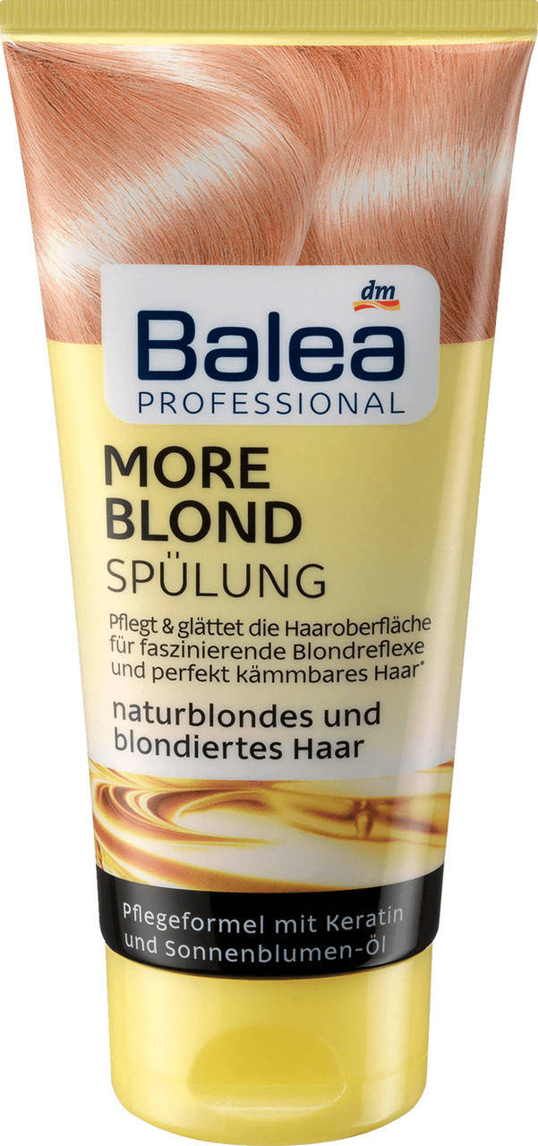 

Бальзам ополаскиватель для волос натуральных и крашеных блондинок Balea Professional More Blond