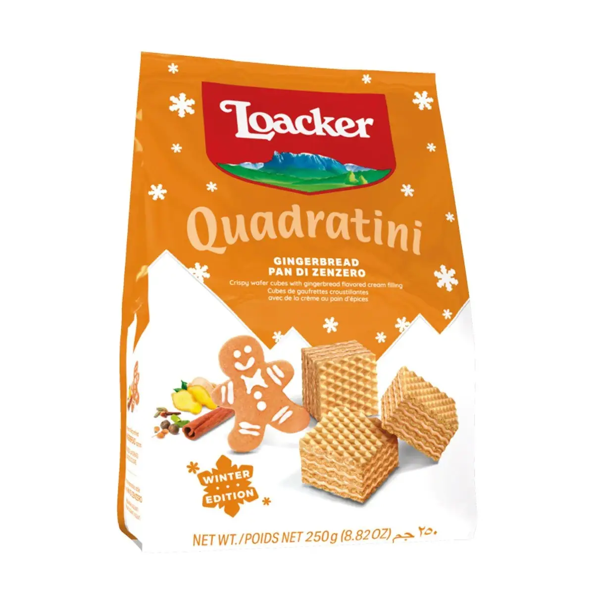 

Вафли Loacker Quadratini Gingerbread 250 g